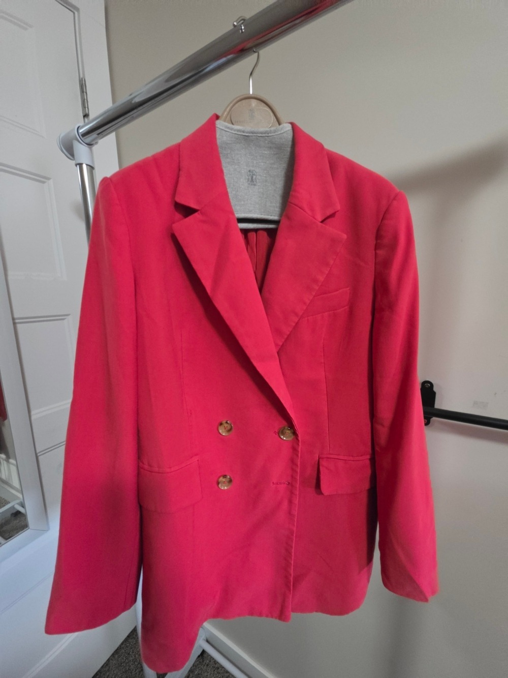 Mango Large Red Orange Blazer Jacket